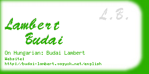 lambert budai business card